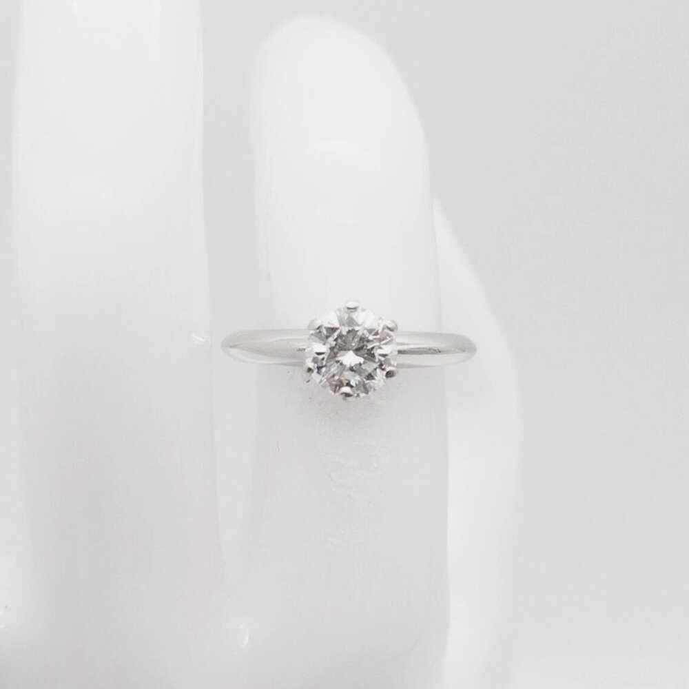 Tiffany & Co 1.02ct GIA VS2 E Round Natural Diamond Platinum Wedding Ring